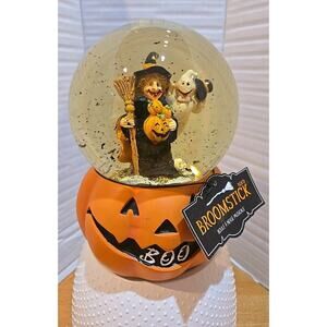Broomstick Blvd Haunted House Glitter Snow Globe Ding Dong the Witch is Dead NWT